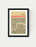 East End Prints London Streetguide framed art print (British brand)