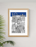 East End Prints London Blue Framed Art Print