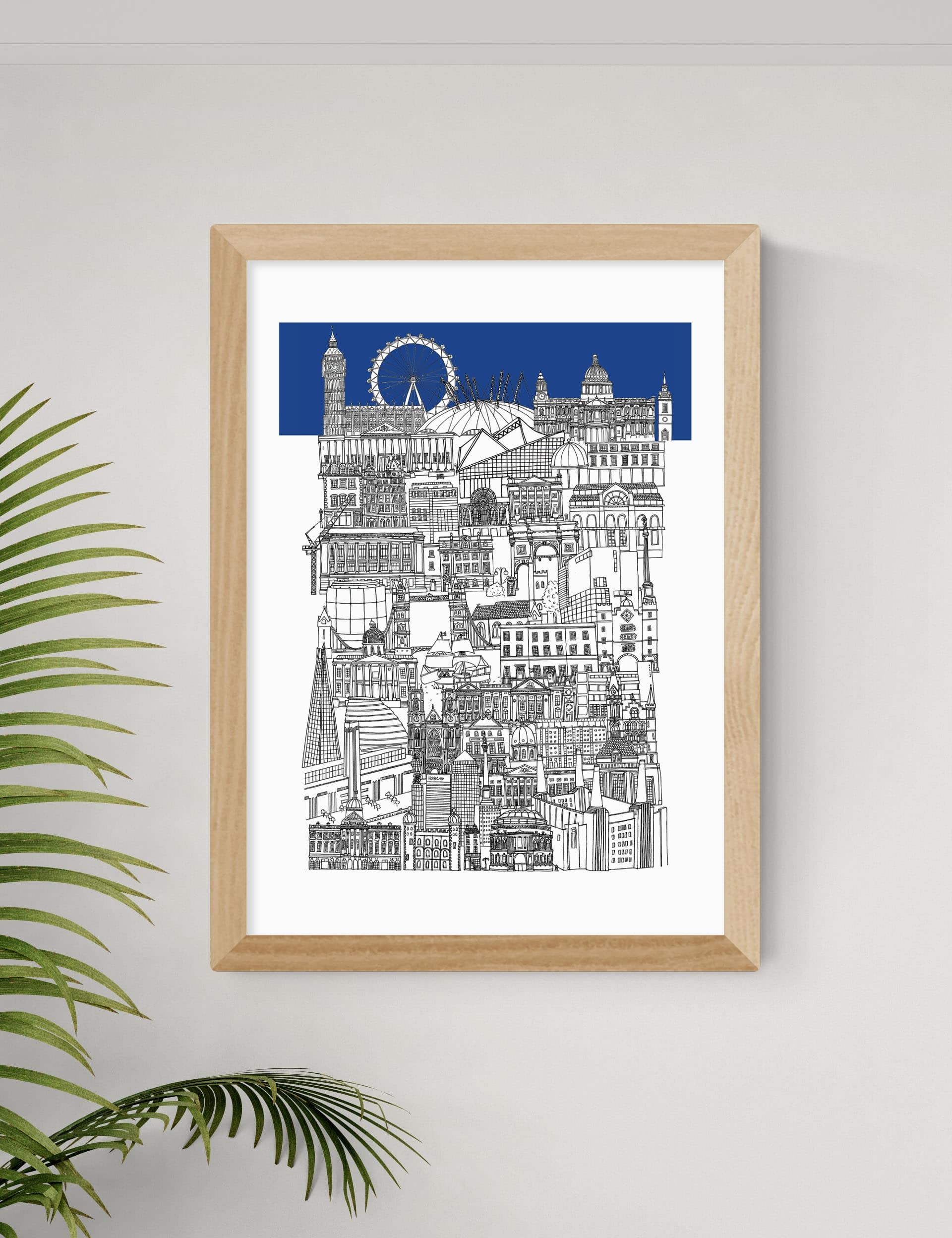 East End Prints London Blue Framed Art Print