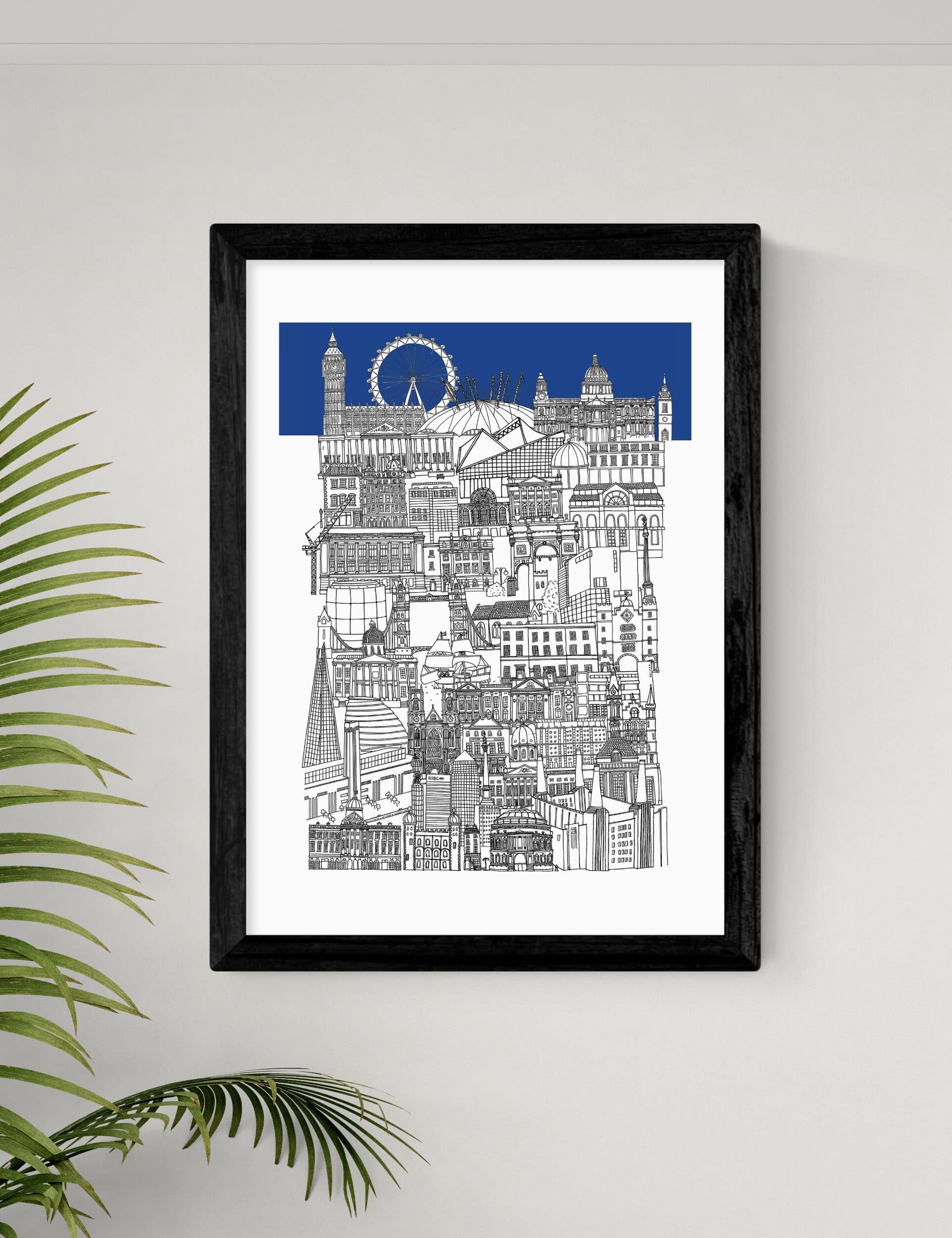 East End Prints London Blue Framed Art Print