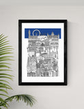 East End Prints London Blue Framed Art Print