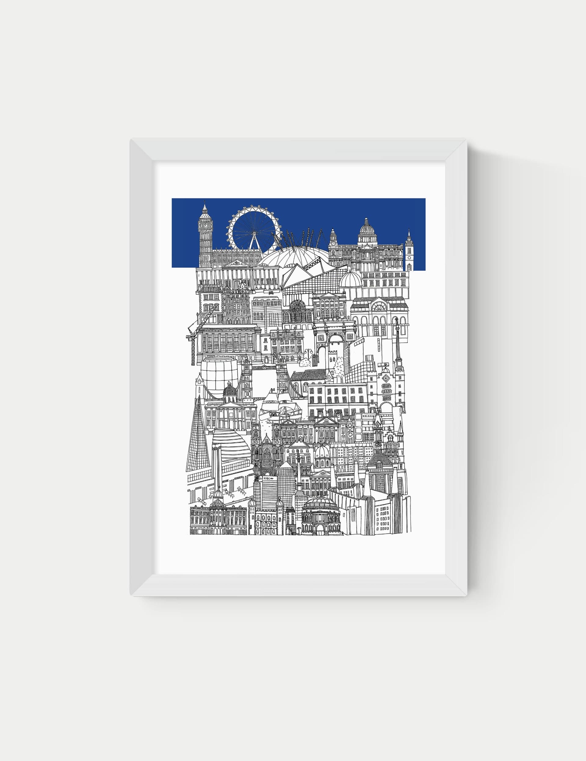 East End Prints London Blue framed art print, various sizes (British brand)