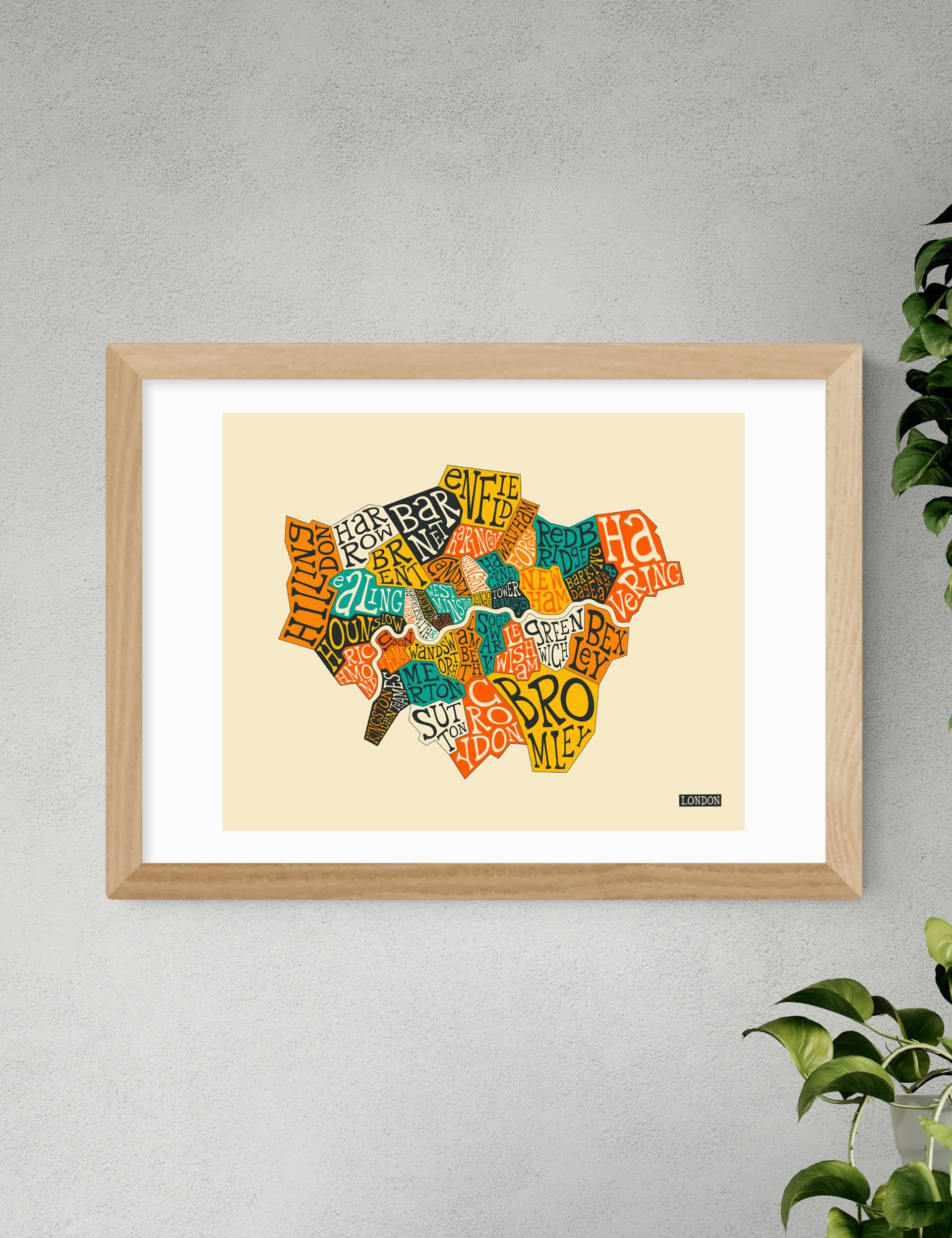 East End Prints London Boroughs Framed Art Print