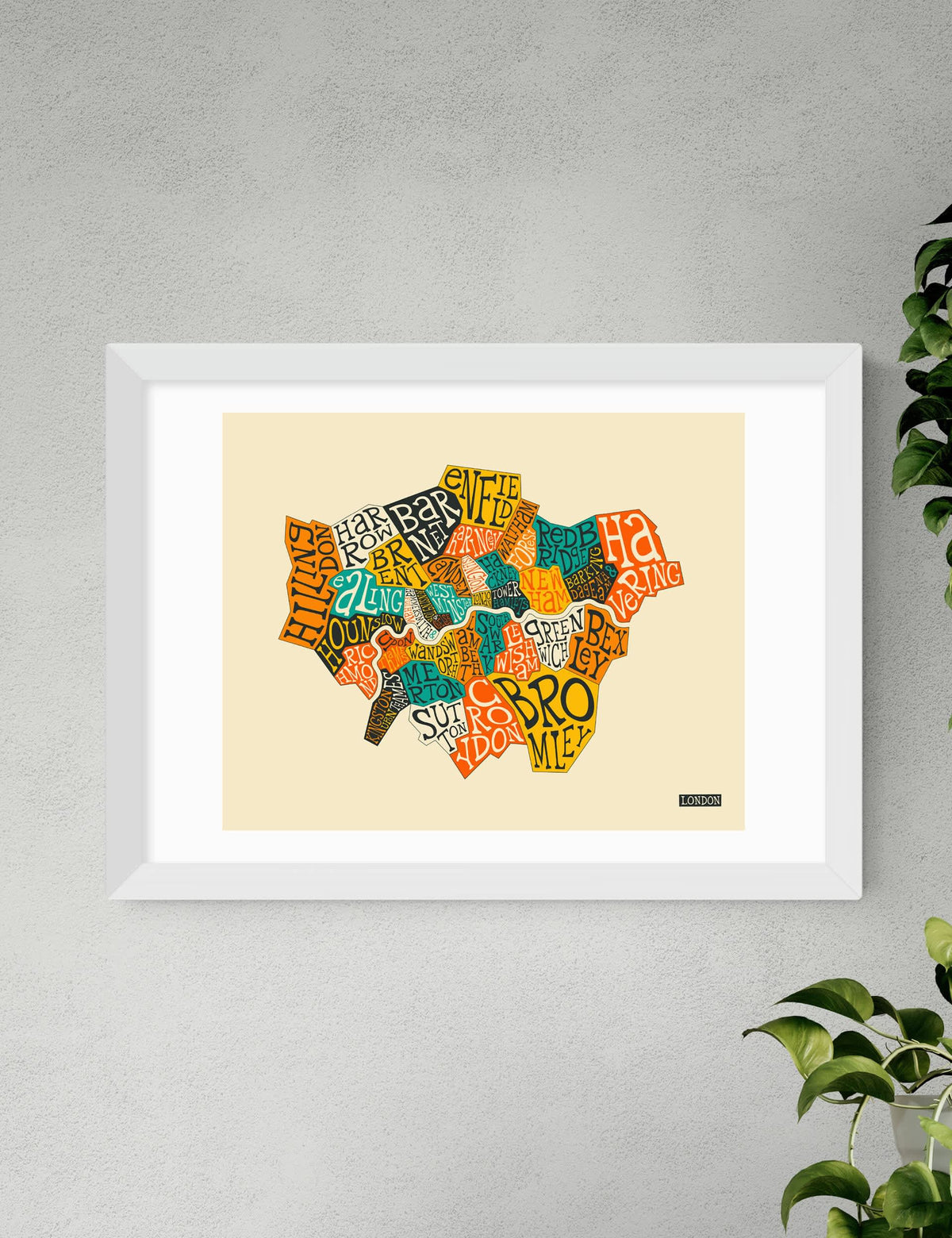 East End Prints London Boroughs Framed Art Print