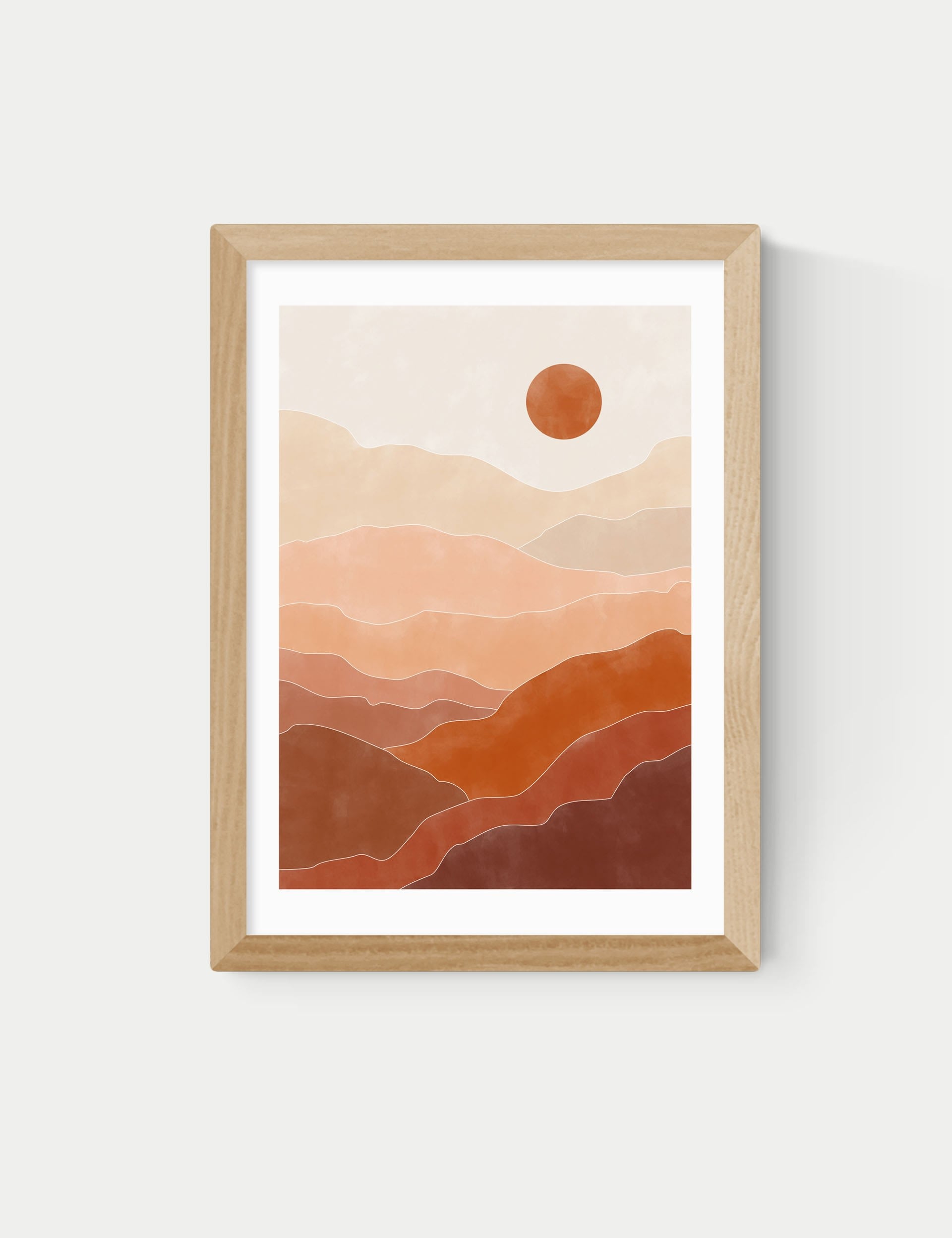 East End Prints Terracotta Landscape Framed Art Print