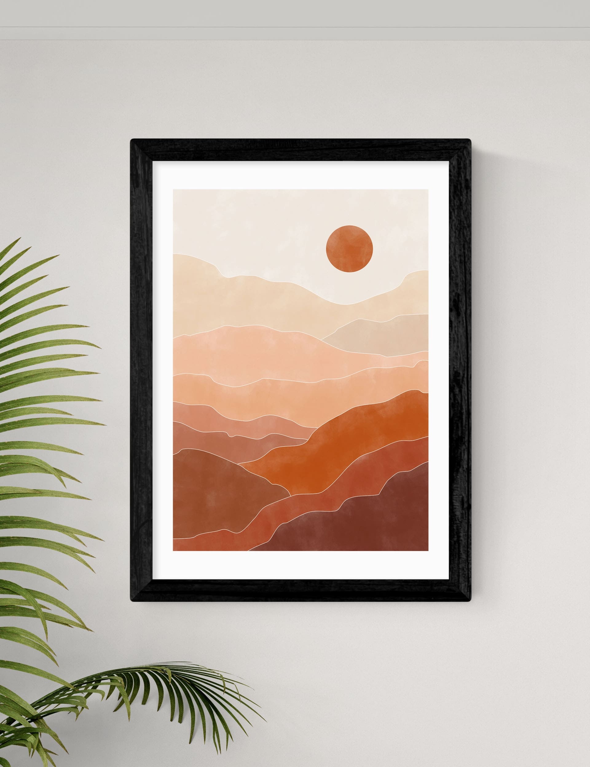 East End Prints Terracotta Landscape framed art print, imported from the UK