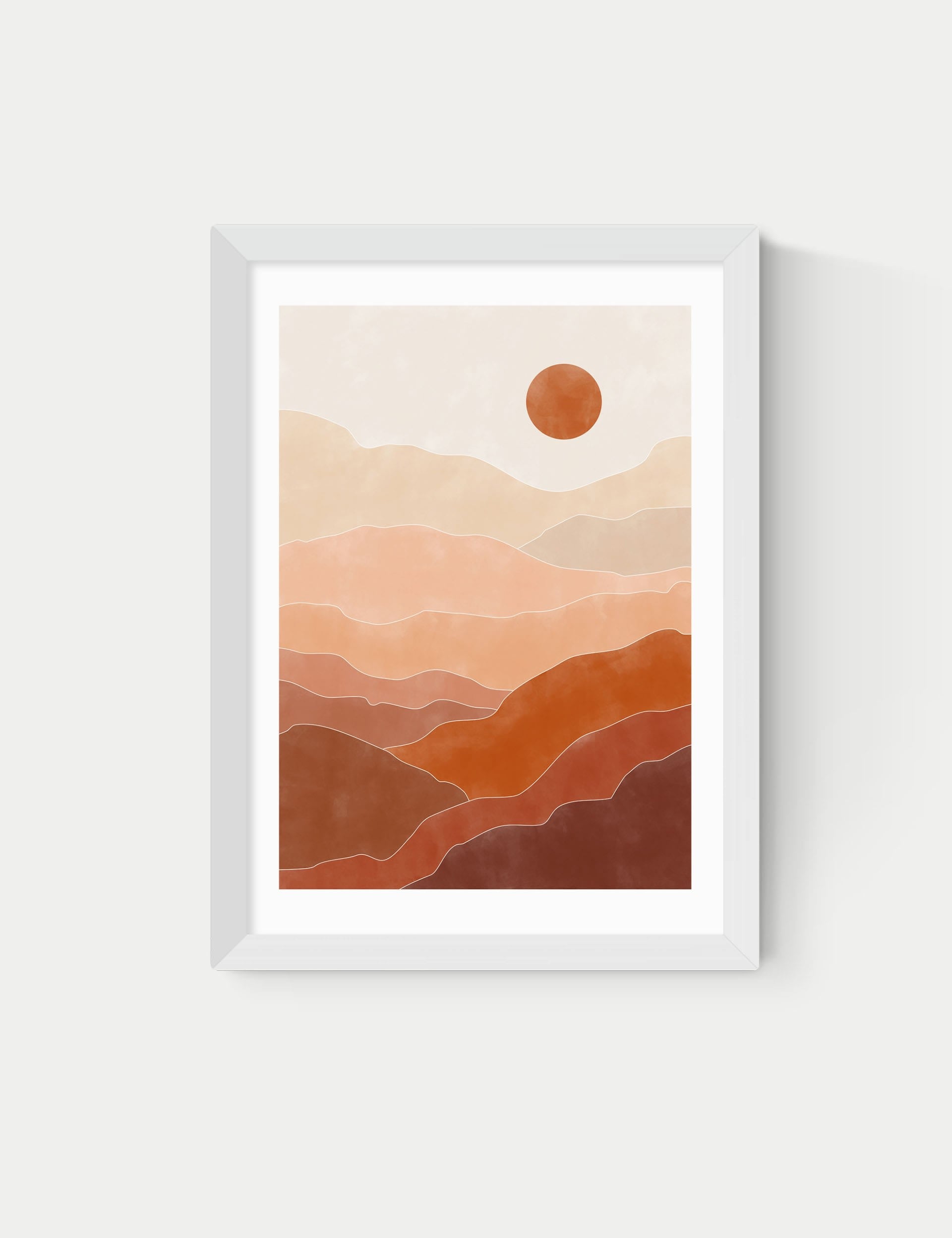 East End Prints Terracotta Landscape framed art print, imported from the UK