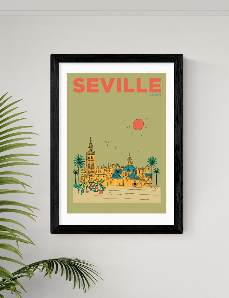 East End Prints Seville cityscape framed art print, imported from the UK