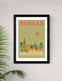 East End Prints Seville cityscape framed art print, imported from the UK