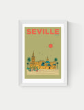 East End Prints Seville cityscape framed art print, imported from the UK