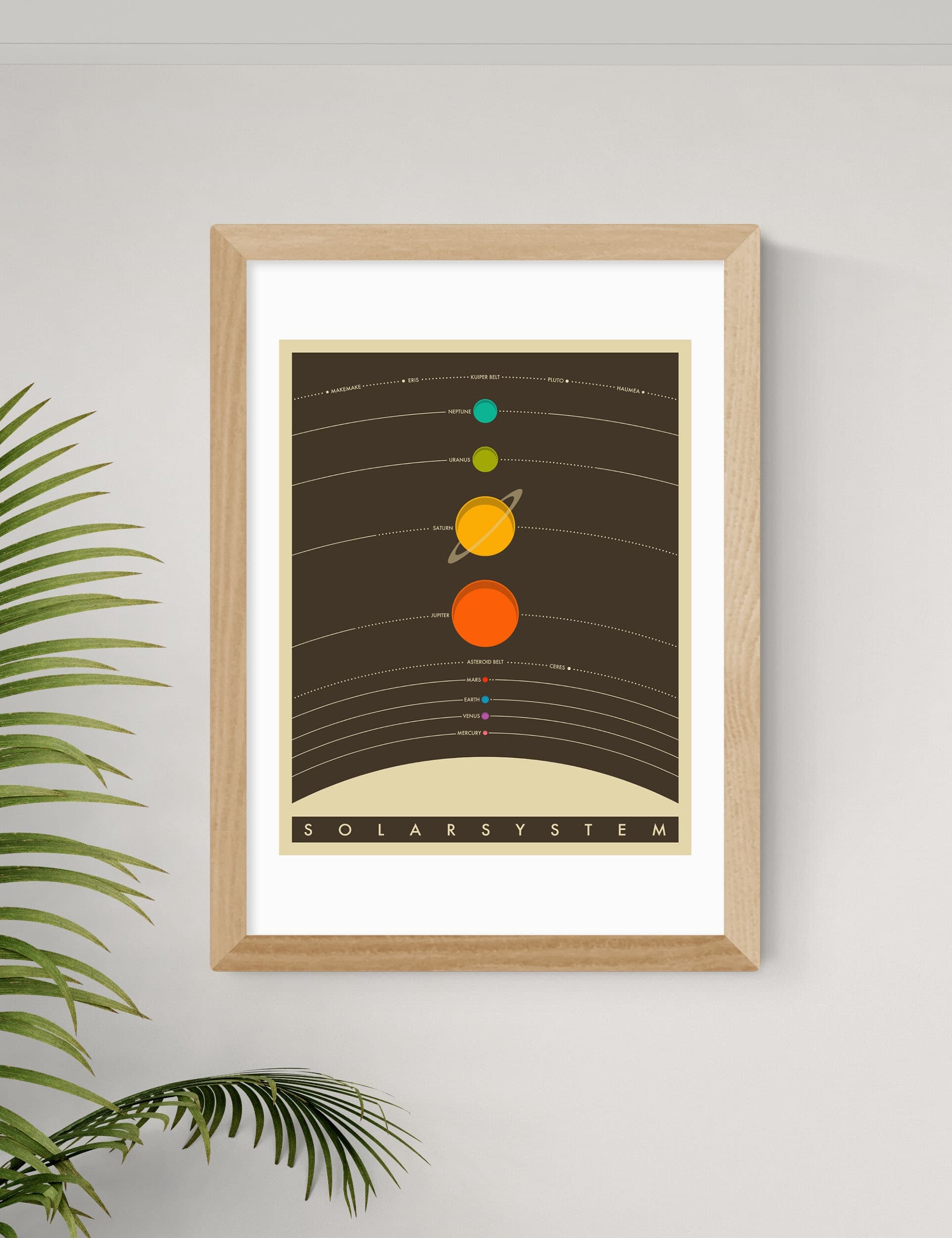 East End Prints Solar System Brown Framed Art Print