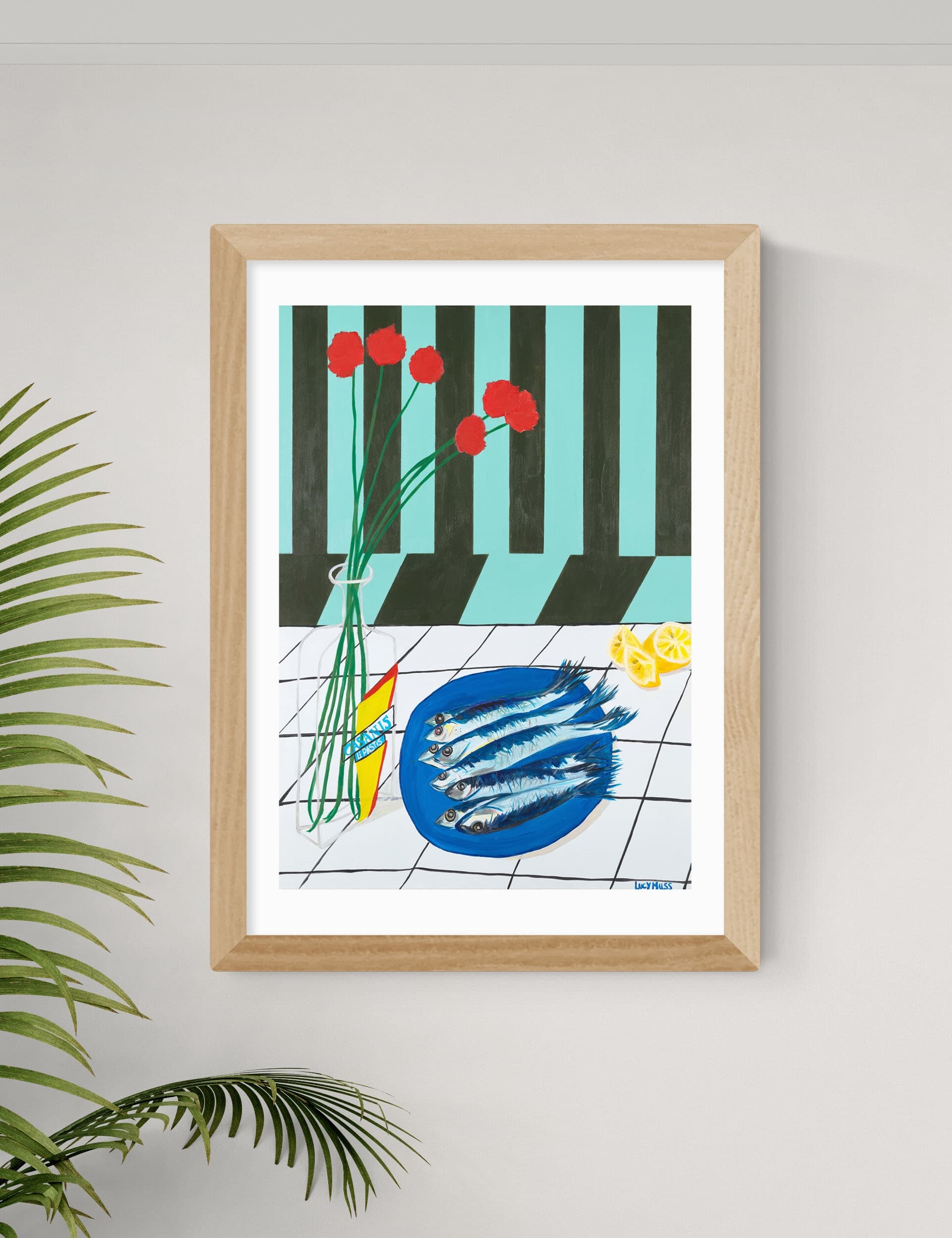 East End Prints Striped Sardines Rectangle Framed Art