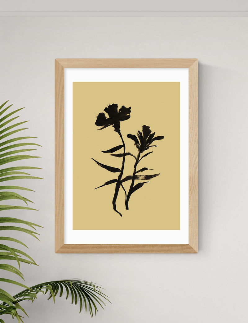 East End Prints Mono Botanical 3 framed art print (British brand)