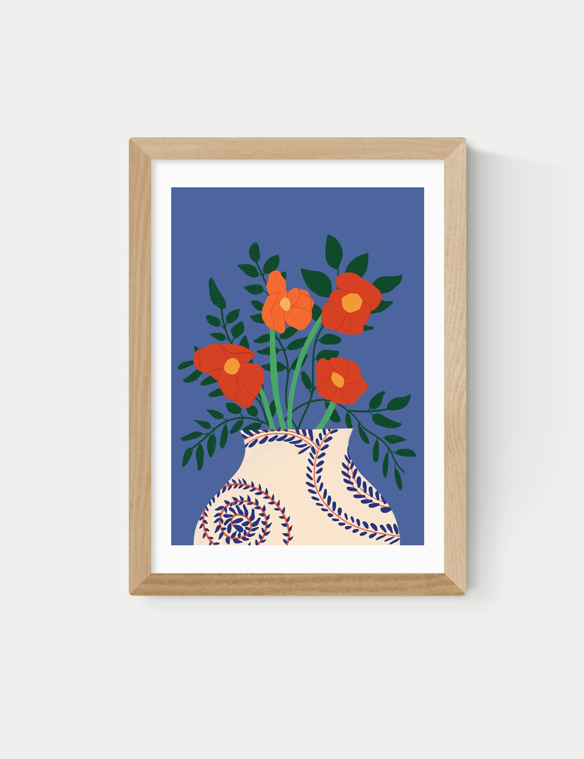 East End Prints framed poppy art print by Sifa Mustafa, UK version