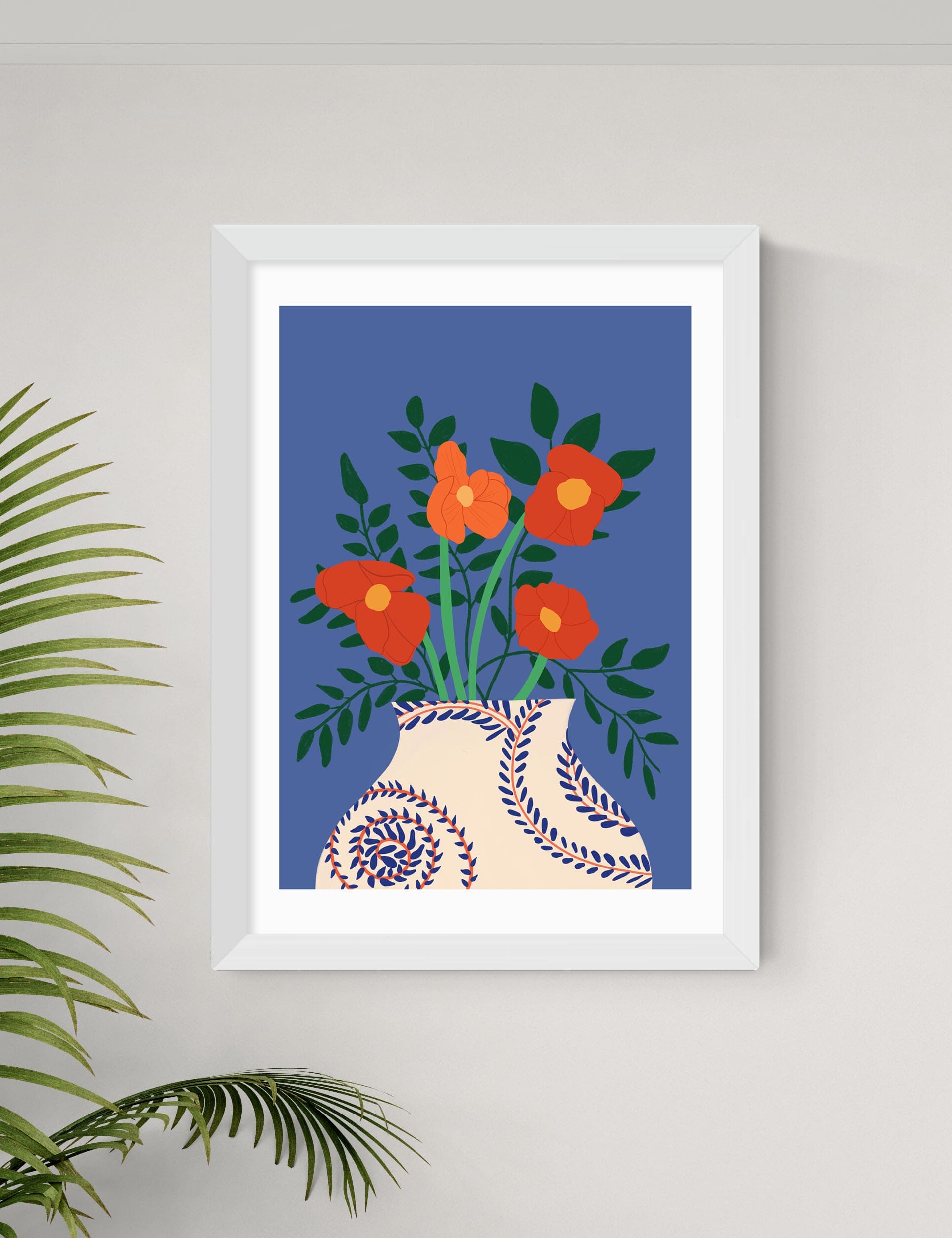 East End Prints framed poppy art print by Sifa Mustafa, UK version