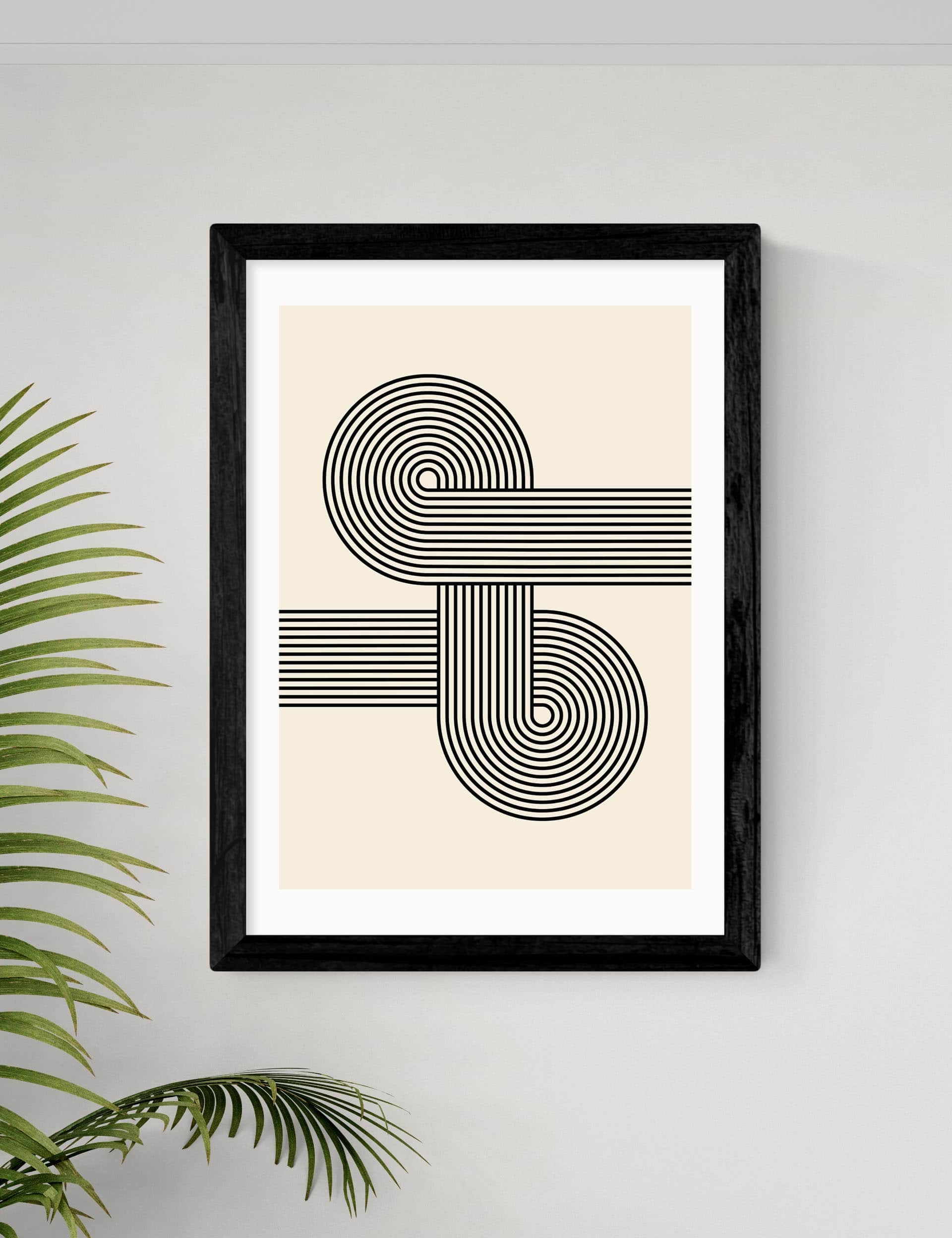East End Prints Retro Waves abstract framed art - British product