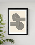 East End Prints Retro Waves abstract framed art - British product