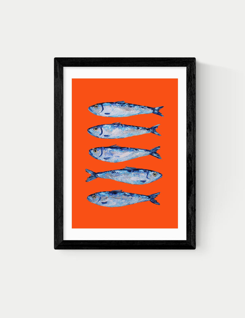 East End Prints orange sardines framed art print, UK version
