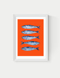 East End Prints orange sardines framed art print, UK version
