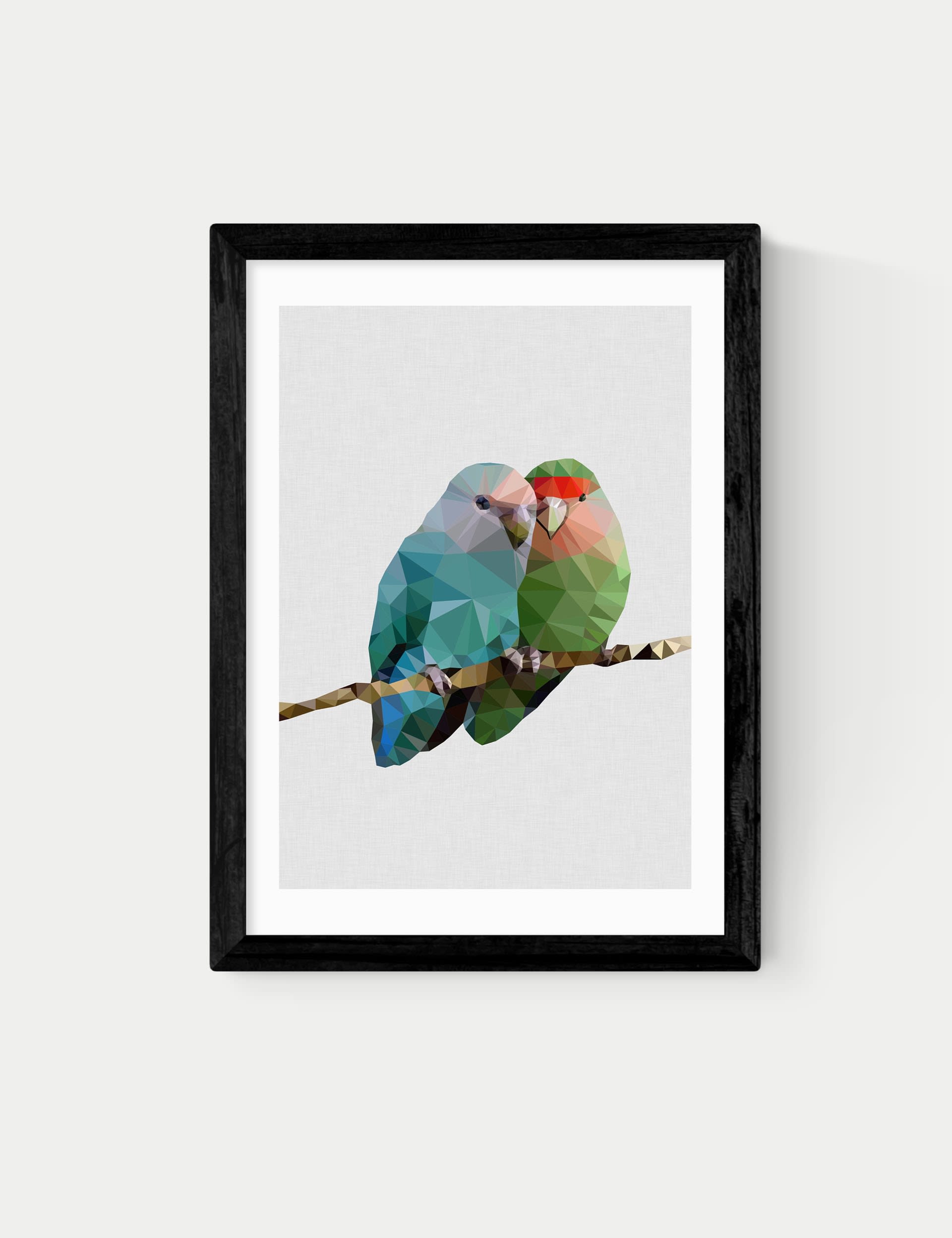 East End Prints two love birds framed art print, imported from the UK