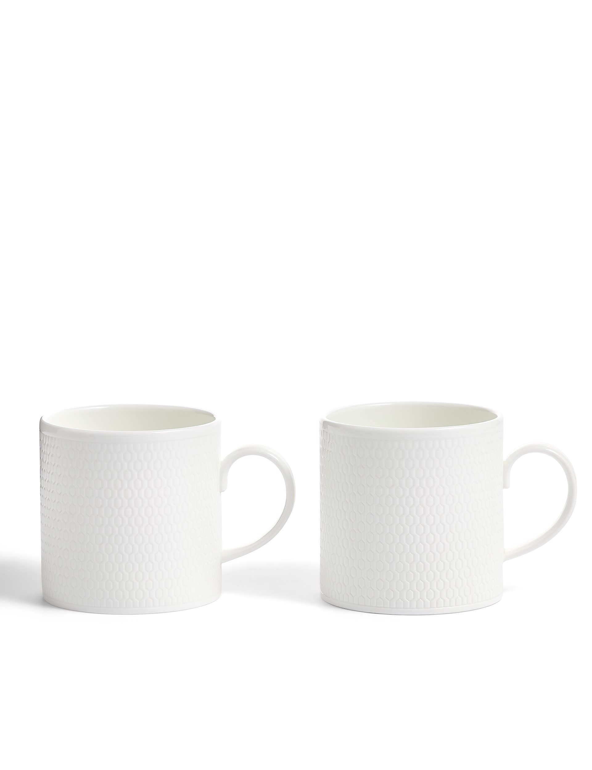 Wedgwood Gio embossed mugs set of 2 (British brand)
