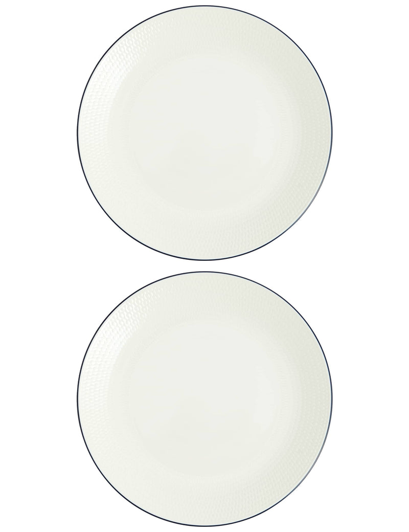 Wedgwood Gio dinner plates fine china blue rim, imported from the UK