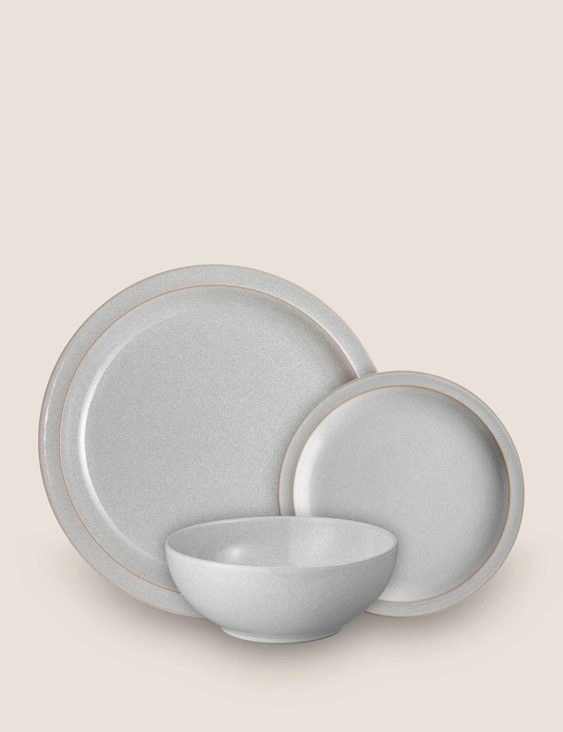 Denby dove grey dinner set 12 piece stoneware (British brand)