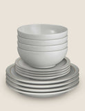 Denby dove grey dinner set 12 piece stoneware (British brand)