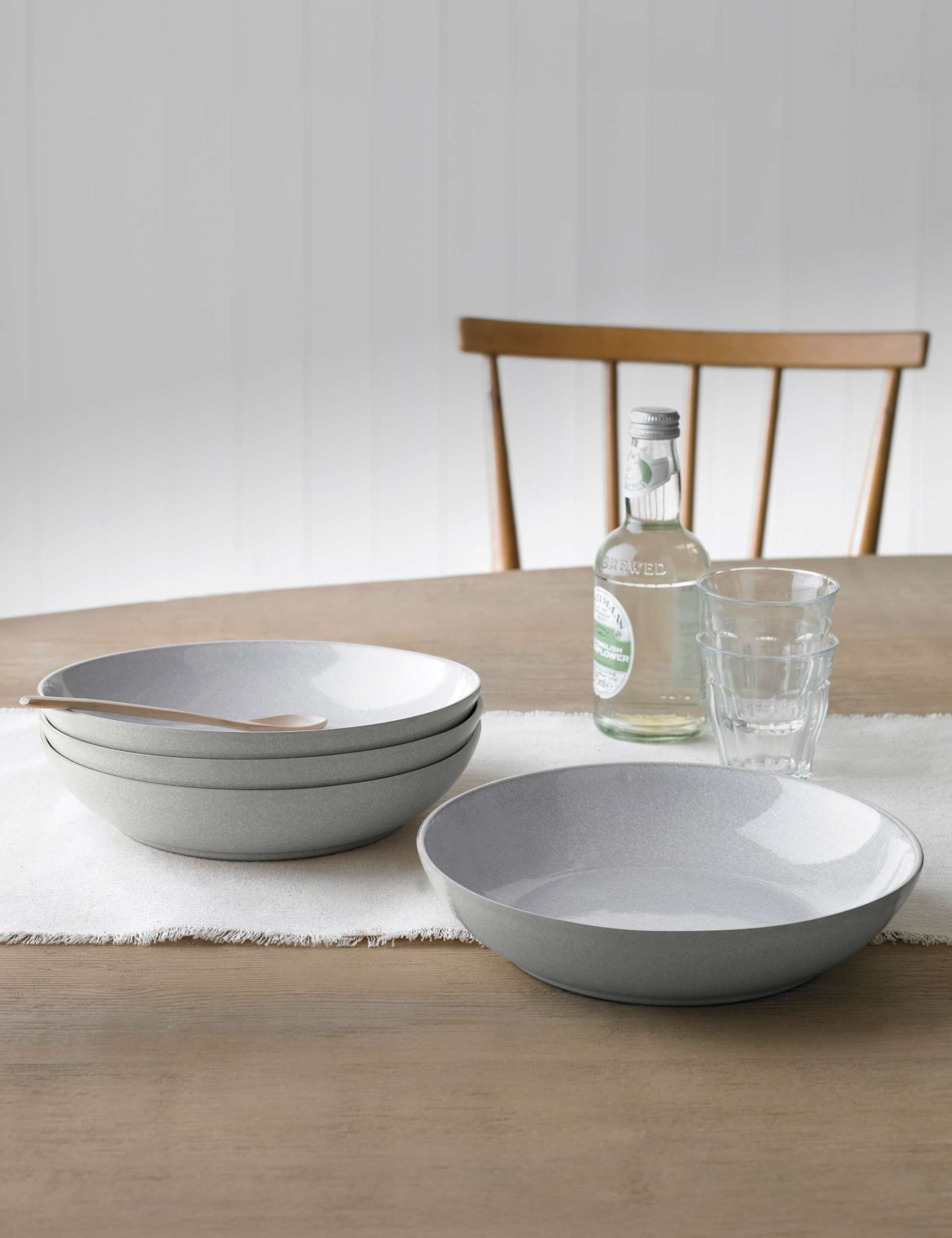 Denby set of 4 dove grey pasta bowls (British brand)