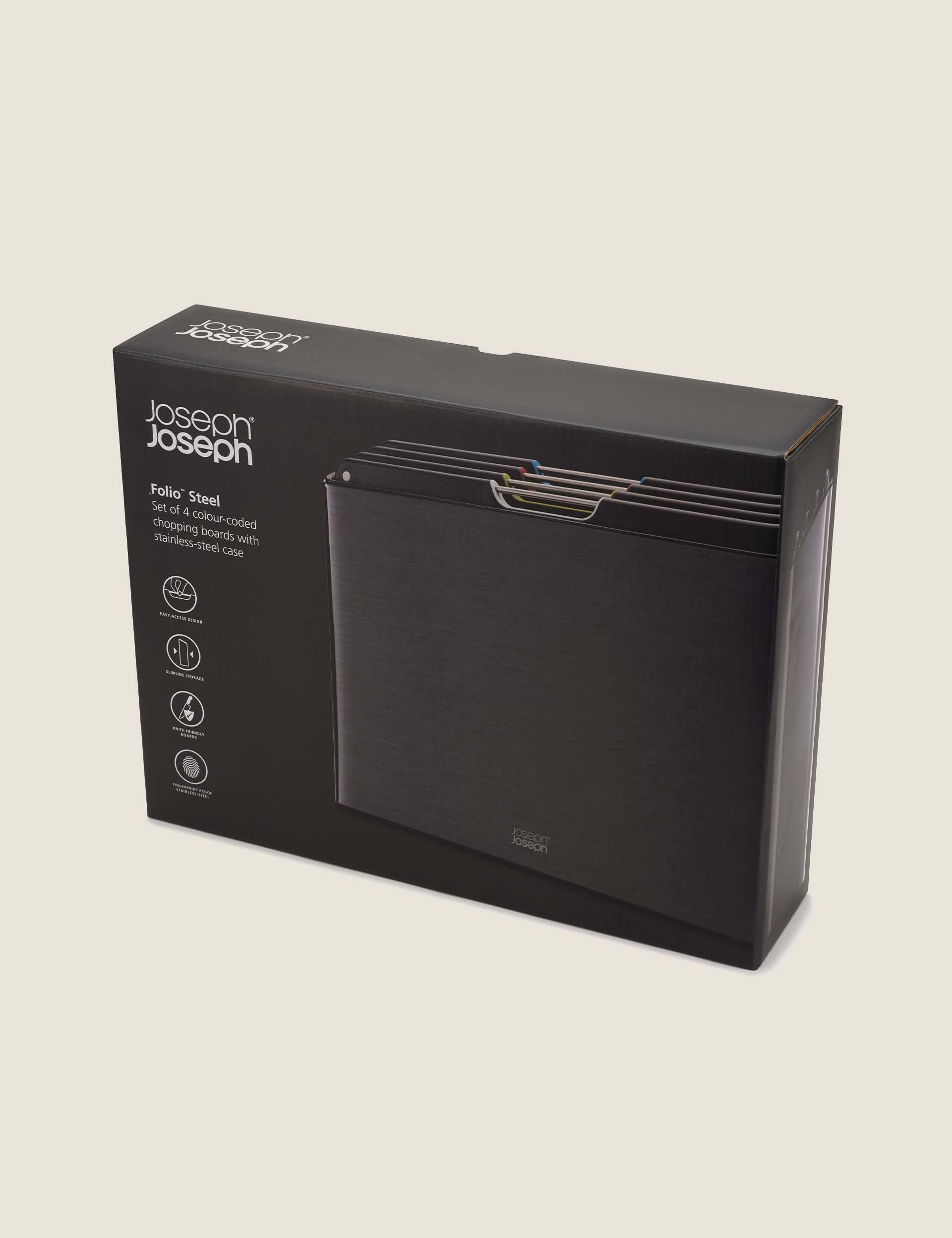 Joseph Joseph Folio Steel chopping board set 4-piece, imported from the UK