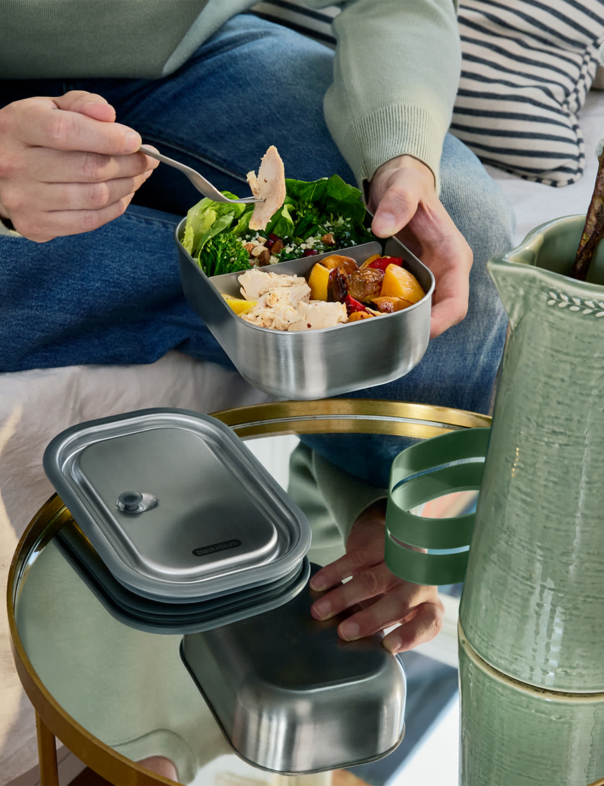 Black+Blum stainless steel lunch box, imported from the UK