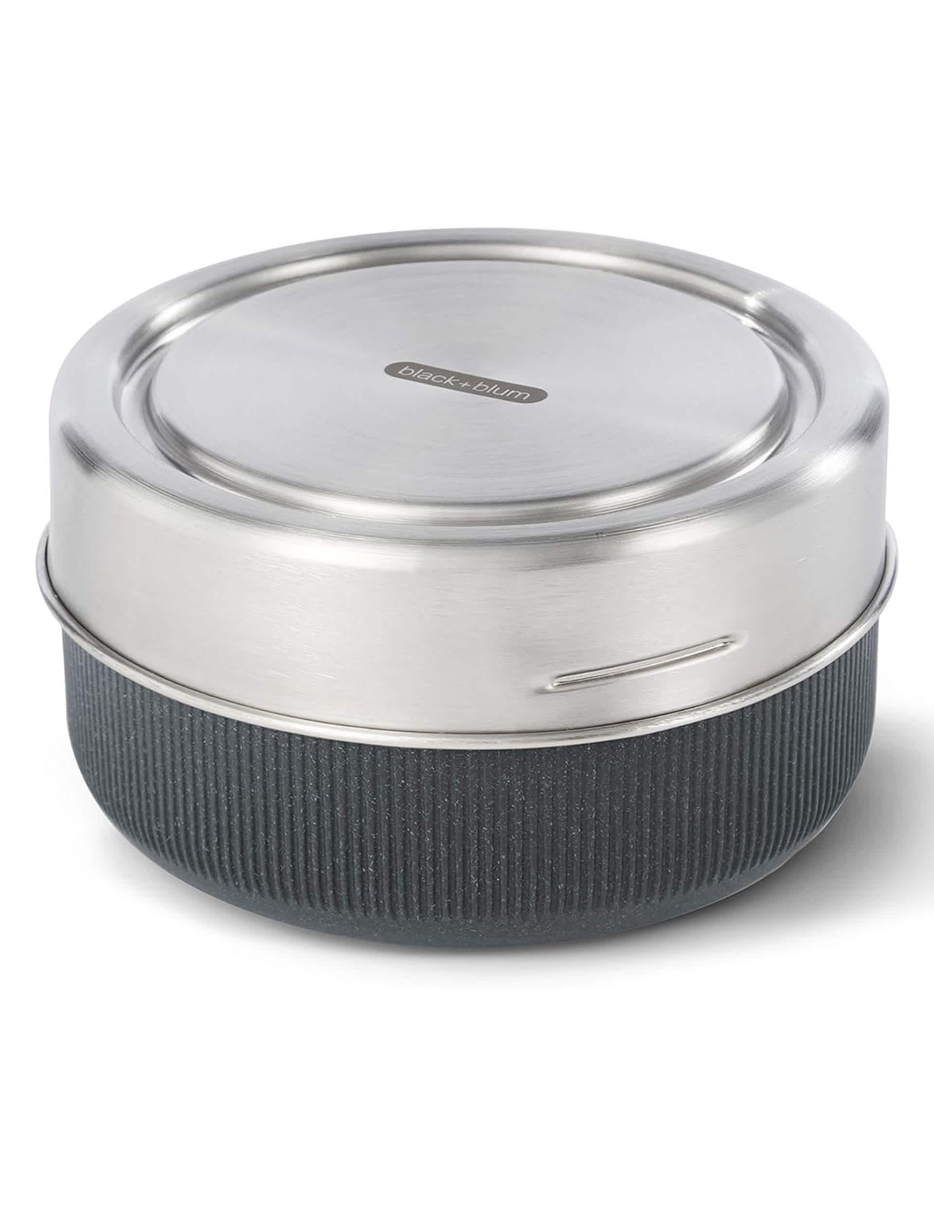 Black+Blum glass lunch bowl with wood fibre base, UK version