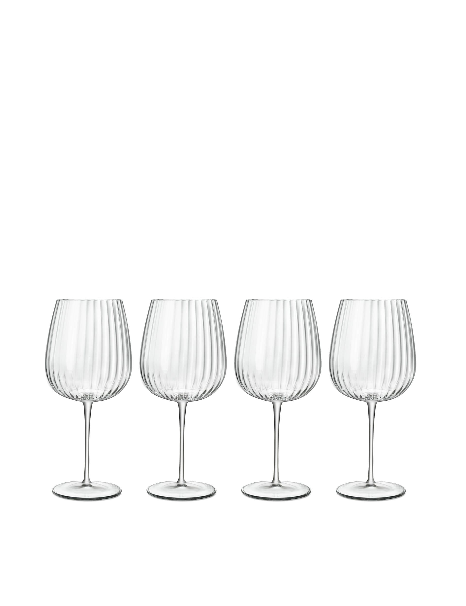 Luigi Bormioli Optica fluted gin glasses set of 4, UK version
