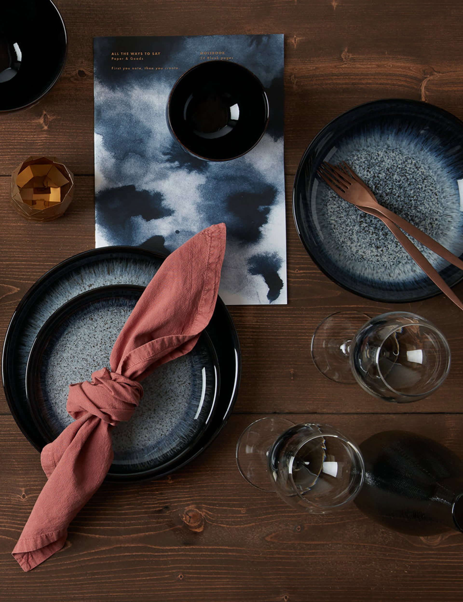 Denby Halo stoneware dinner plates set of 4 (British brand)