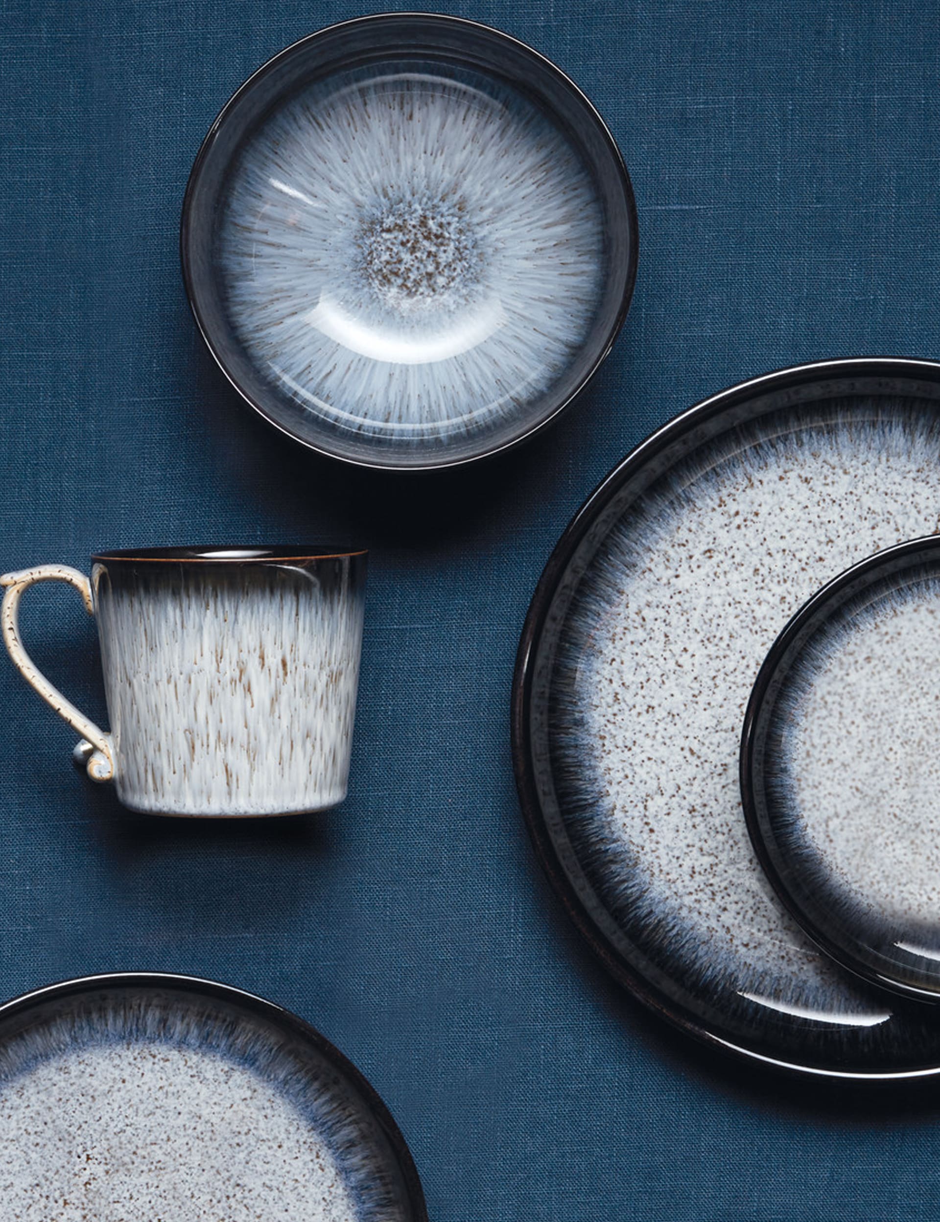 Denby Halo stoneware dinner plates set of 4 (British brand)
