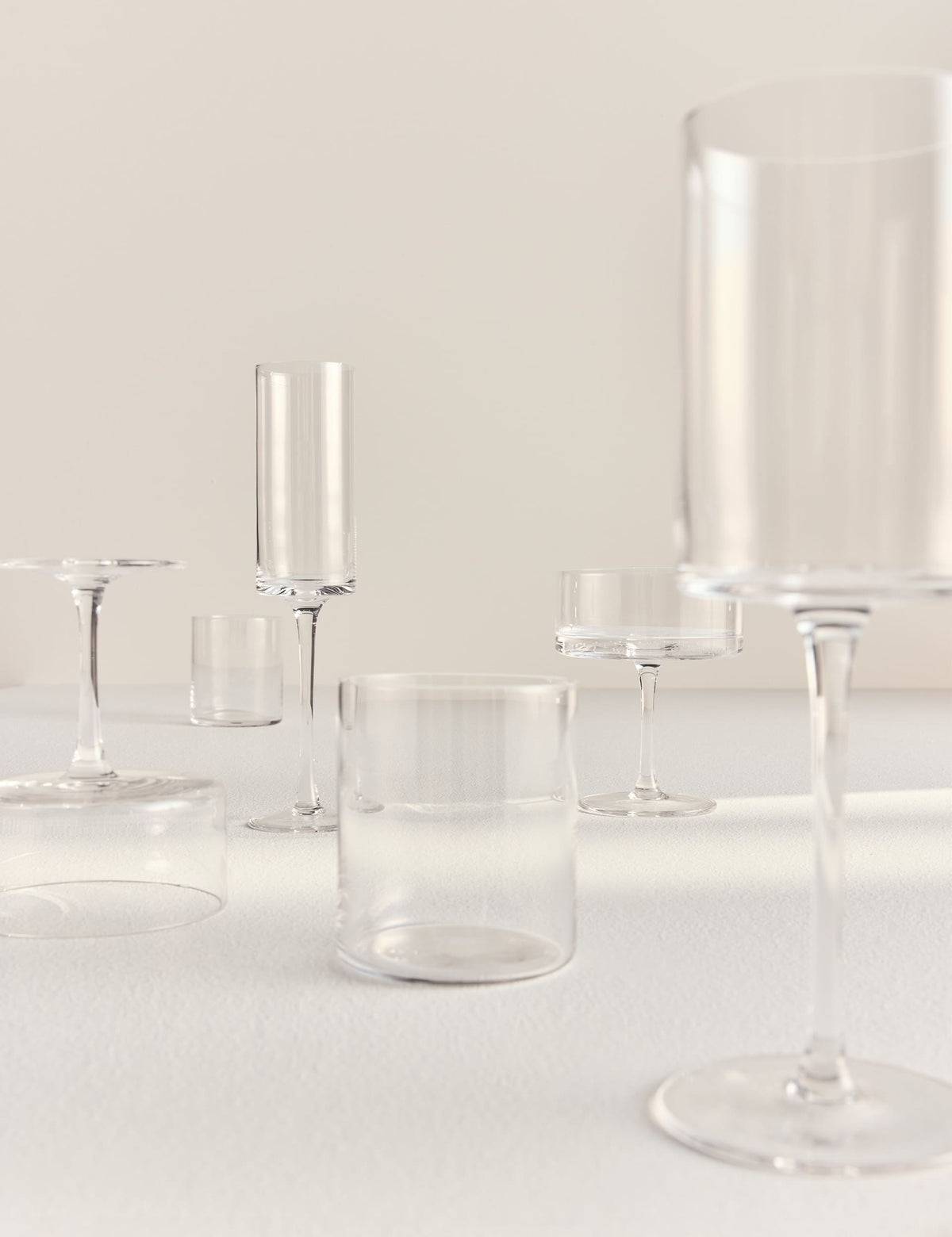 Set of two straight sided coupe glasses 13cm (British brand)