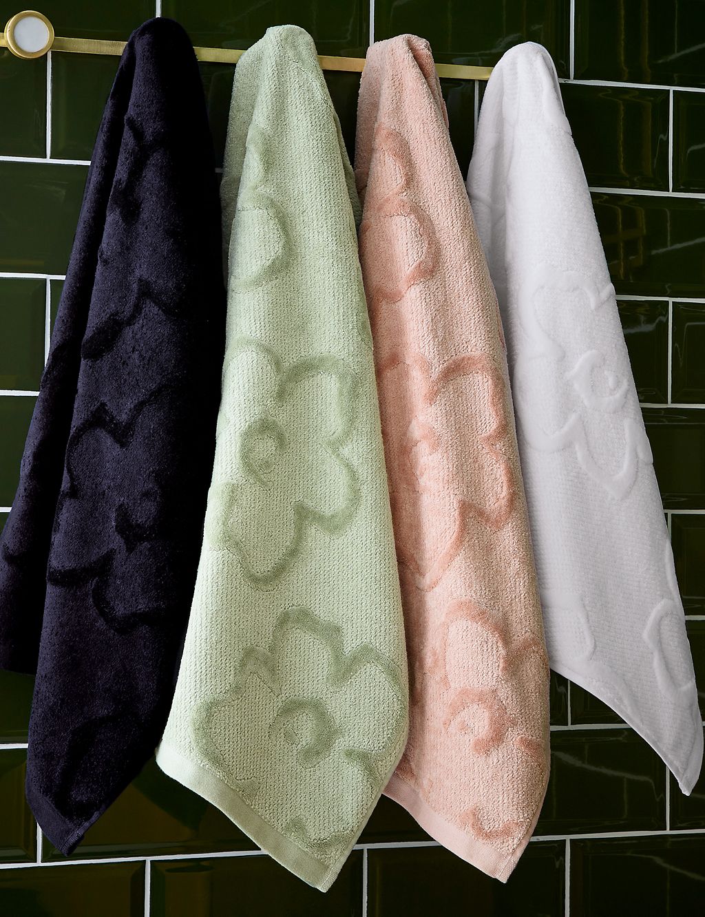 Pure Cotton Magnolia Textured Towel GOODS M&S   