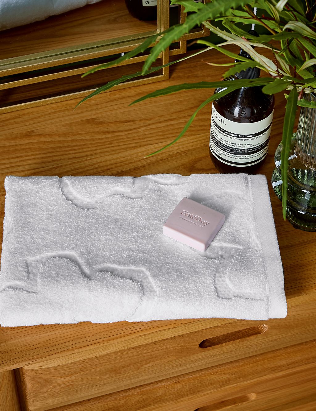 Pure Cotton Magnolia Textured Towel GOODS M&S   