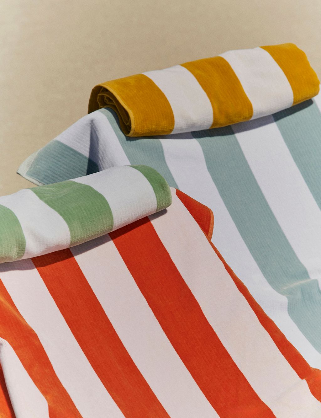 Pure Cotton Striped Sand Resistant Beach Towel GOODS M&S   