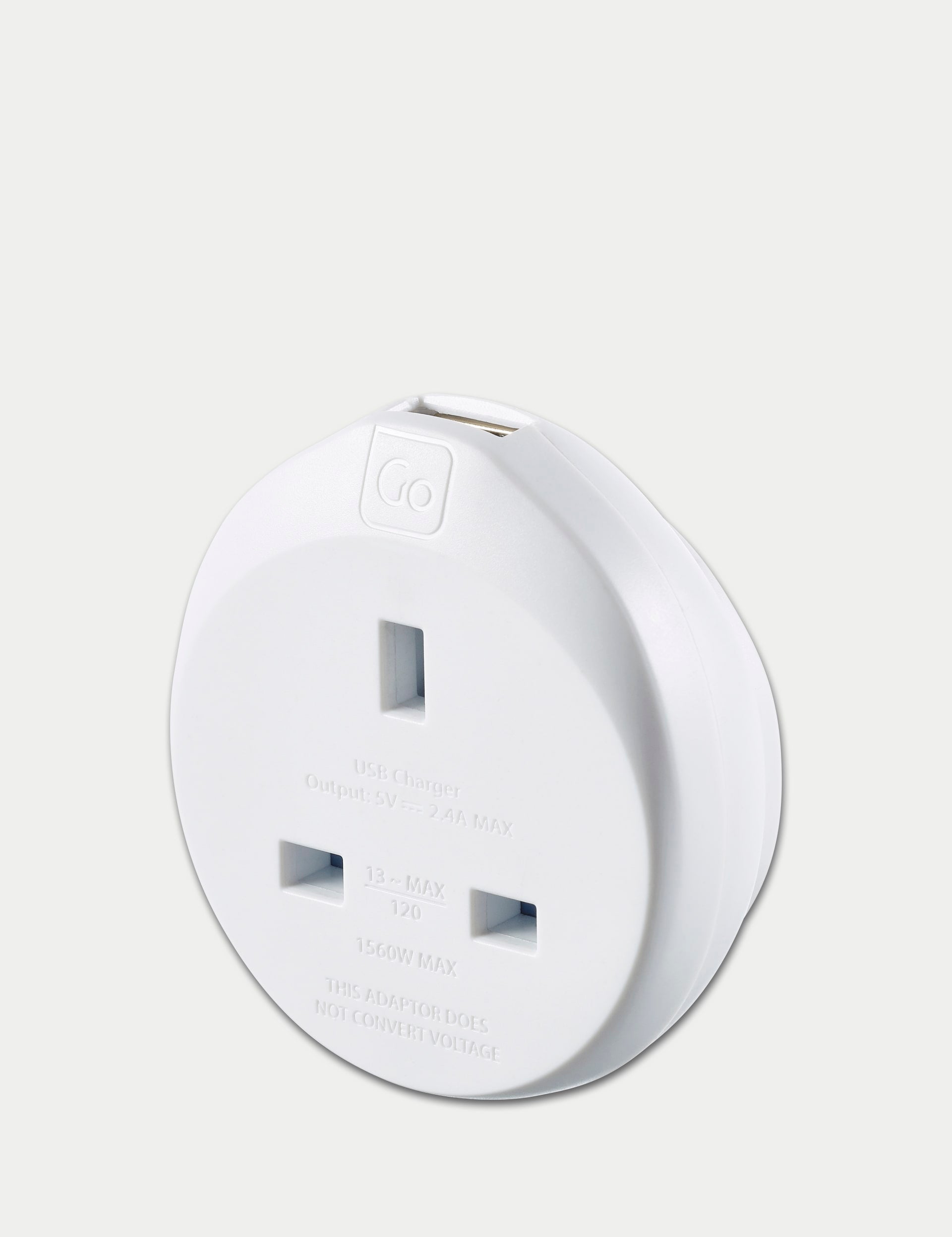 Go Travel UK-USA travel adaptor with USB, UK version