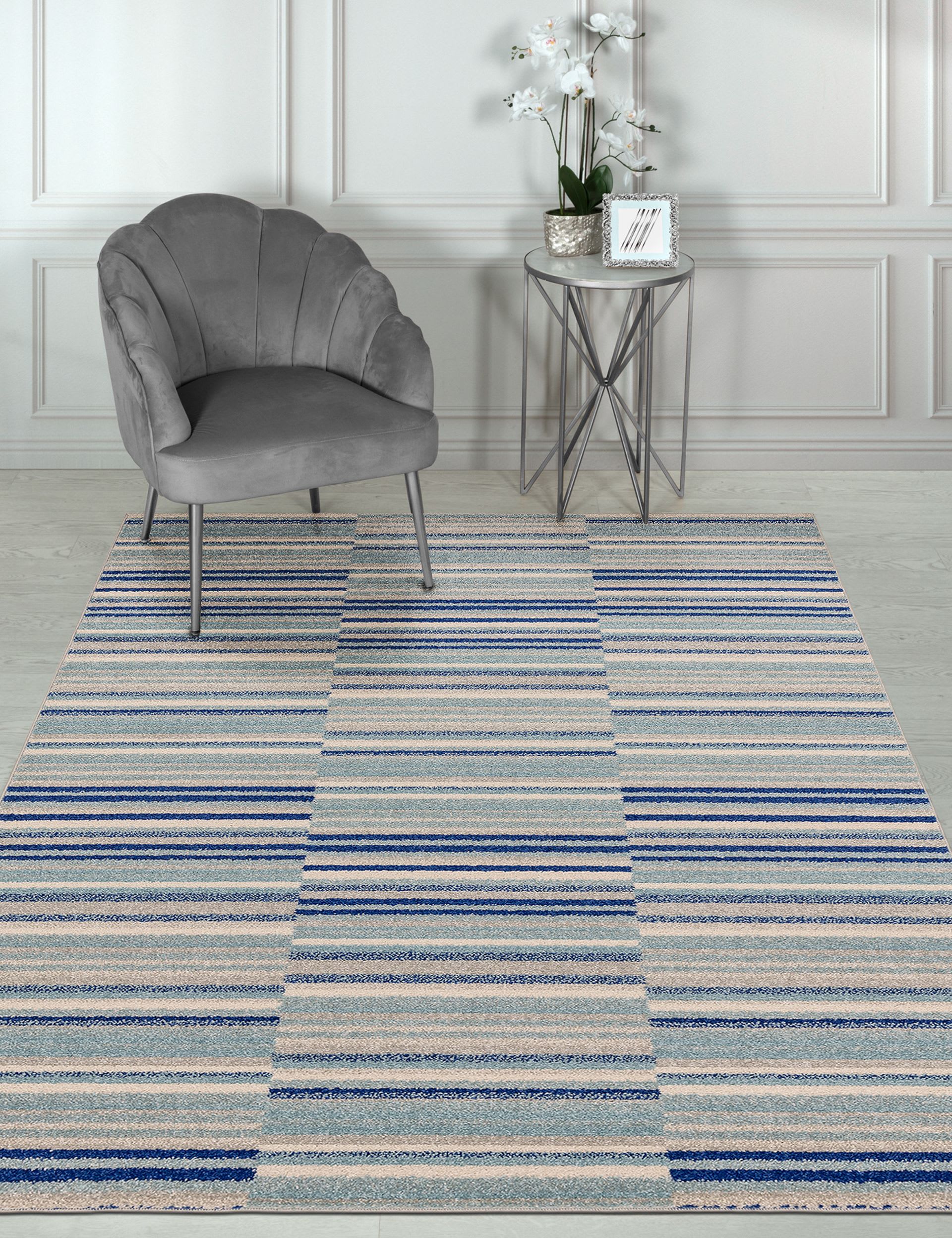 Muse Stripe Rug polypropylene area rug, UK version