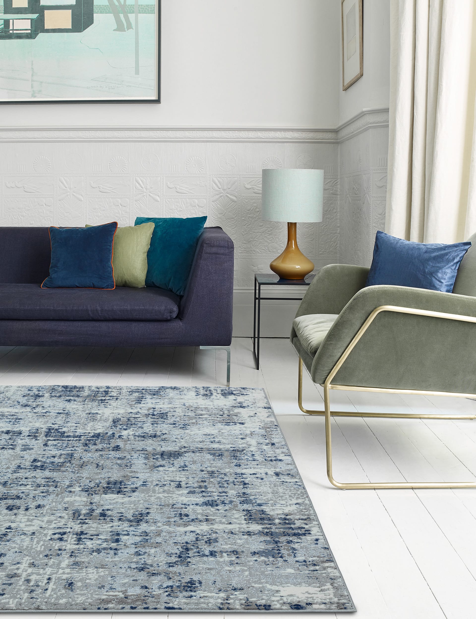 Asiatic Orion abstract metallic rug 120x170cm, UK version