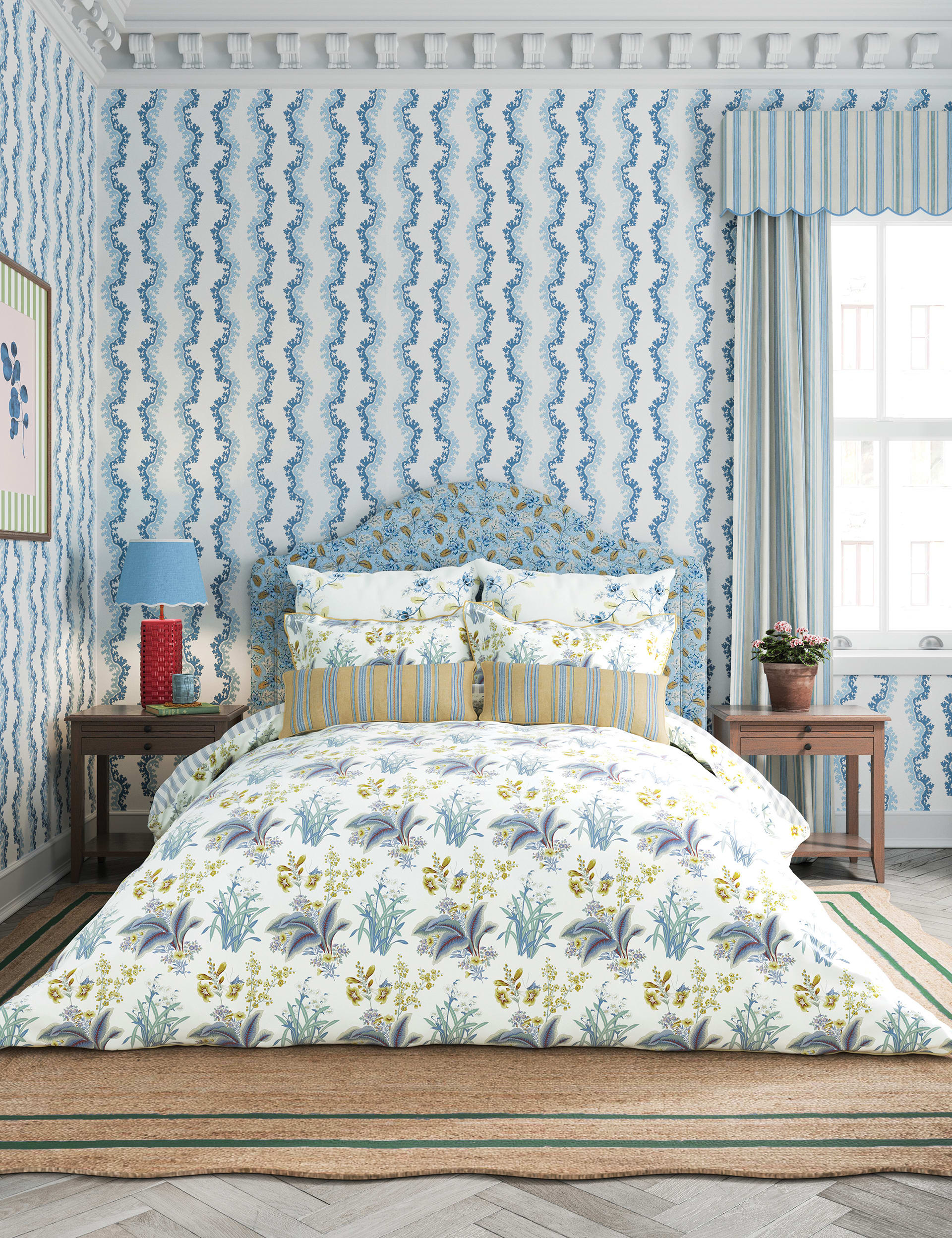 Sanderson X National Trust Enys Garden bedding set, imported from the UK