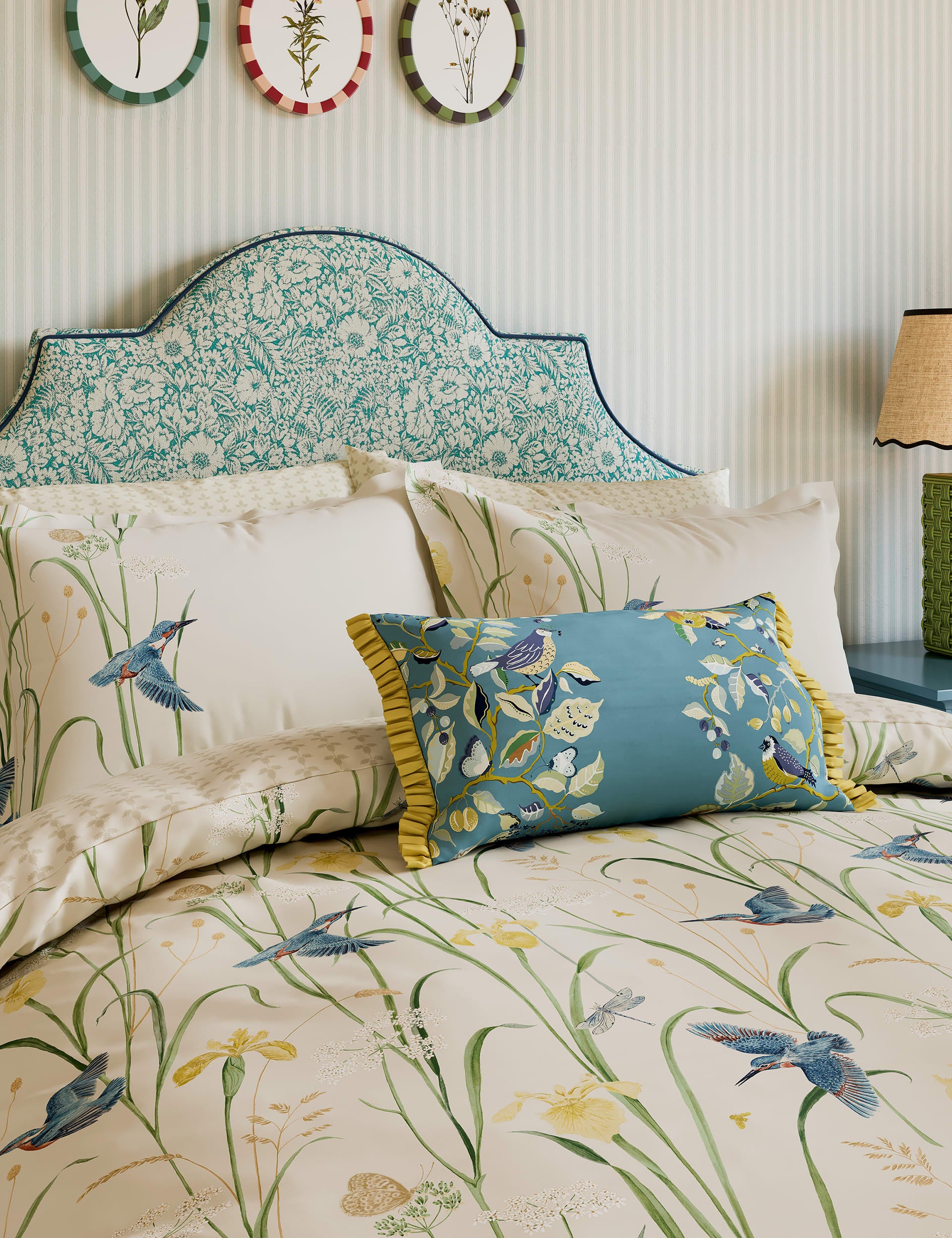 Sanderson kingfisher iris bedding set, imported from the UK