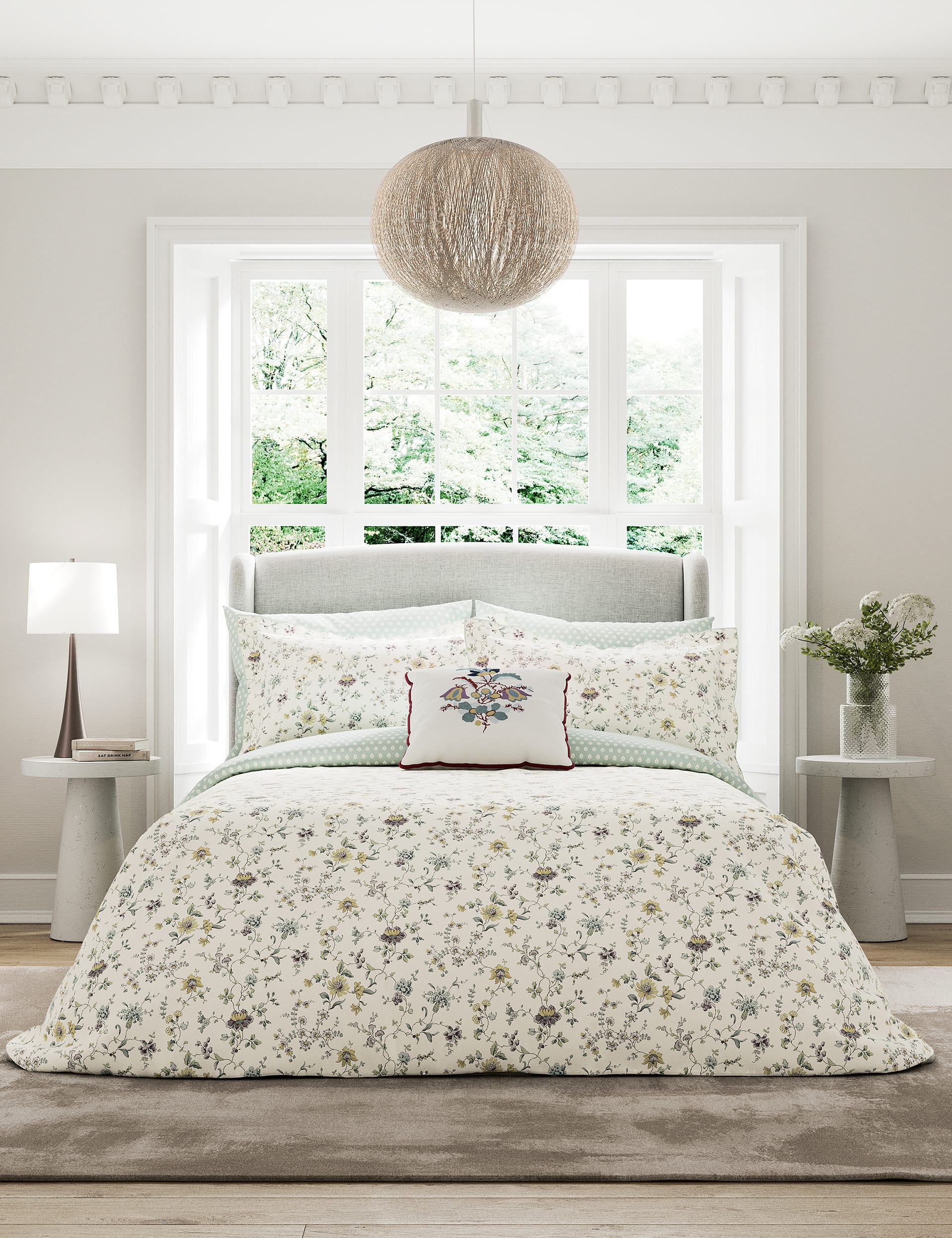 V&A bedding set pure cotton percale botanical print, UK version
