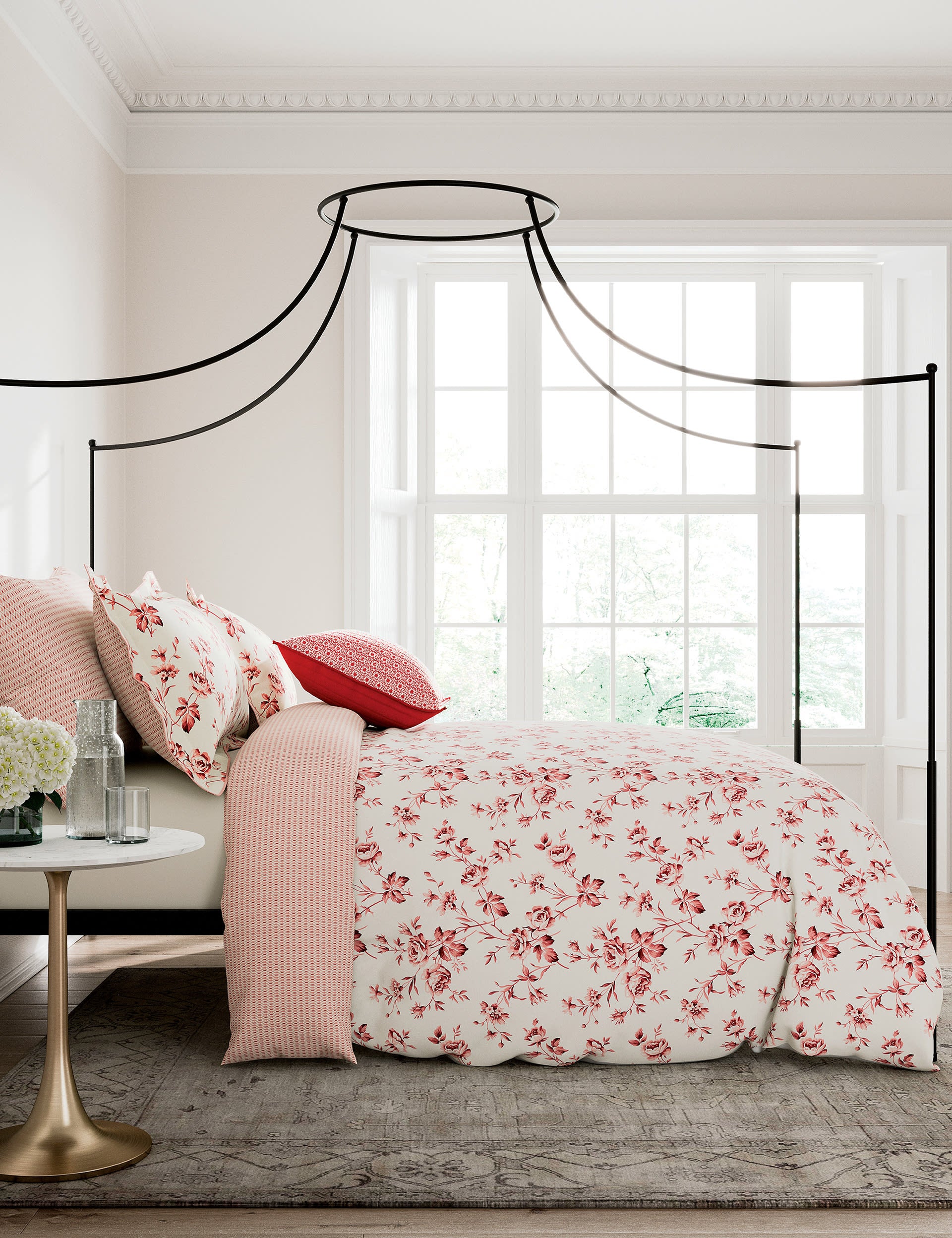 V&A Pure Cotton Garden Rose Bedding Set, imported from the UK