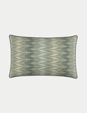 Bedeck Alessie cushion in ikat print, rectangular shape (British brand)