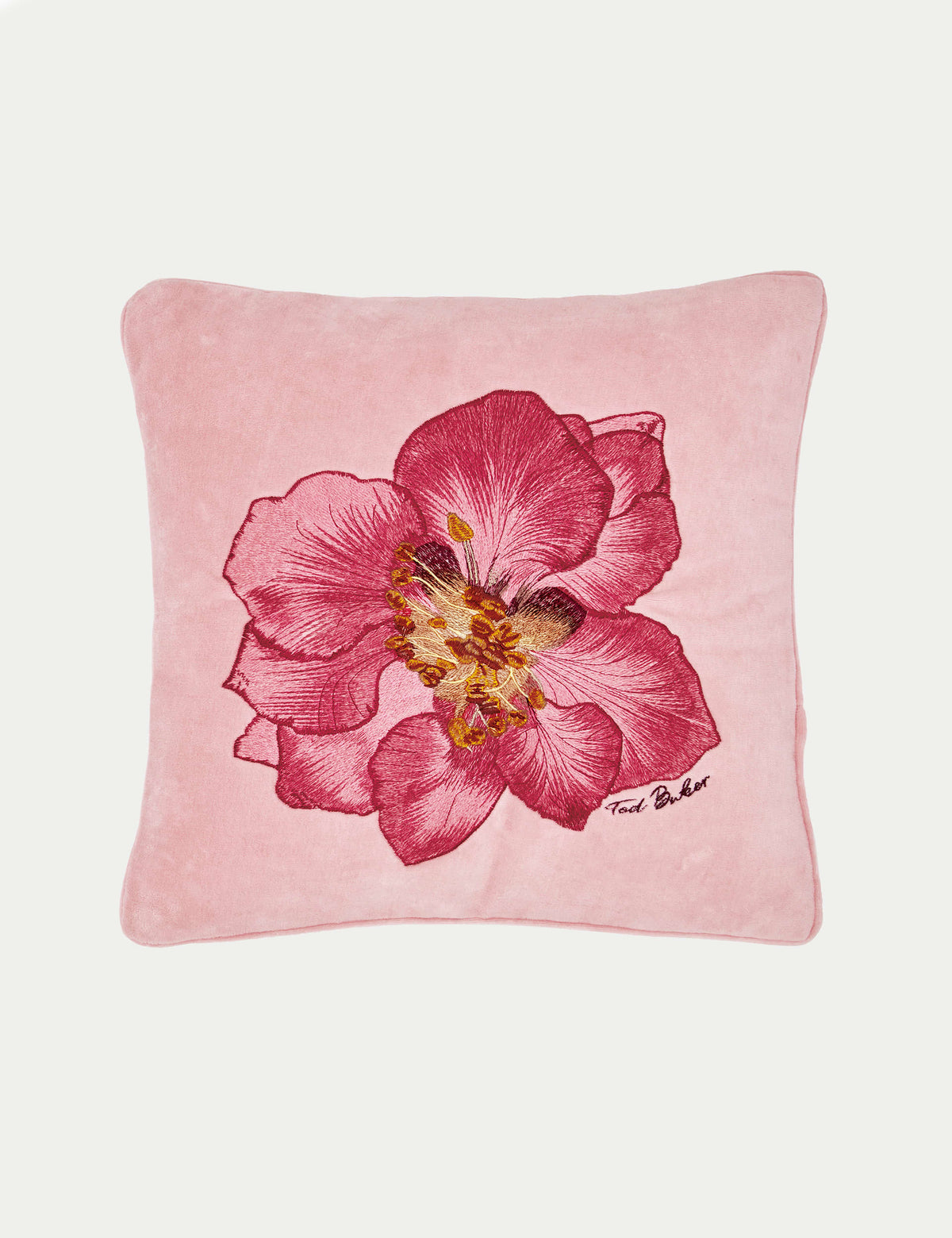 Ted Baker velvet embroidered cushion 45cm, imported from the UK