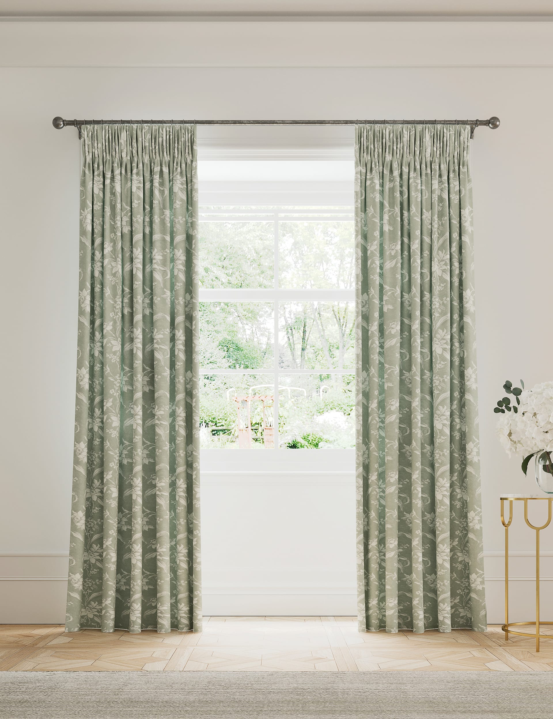 V&A cotton blackout curtains floral pattern, imported from the UK