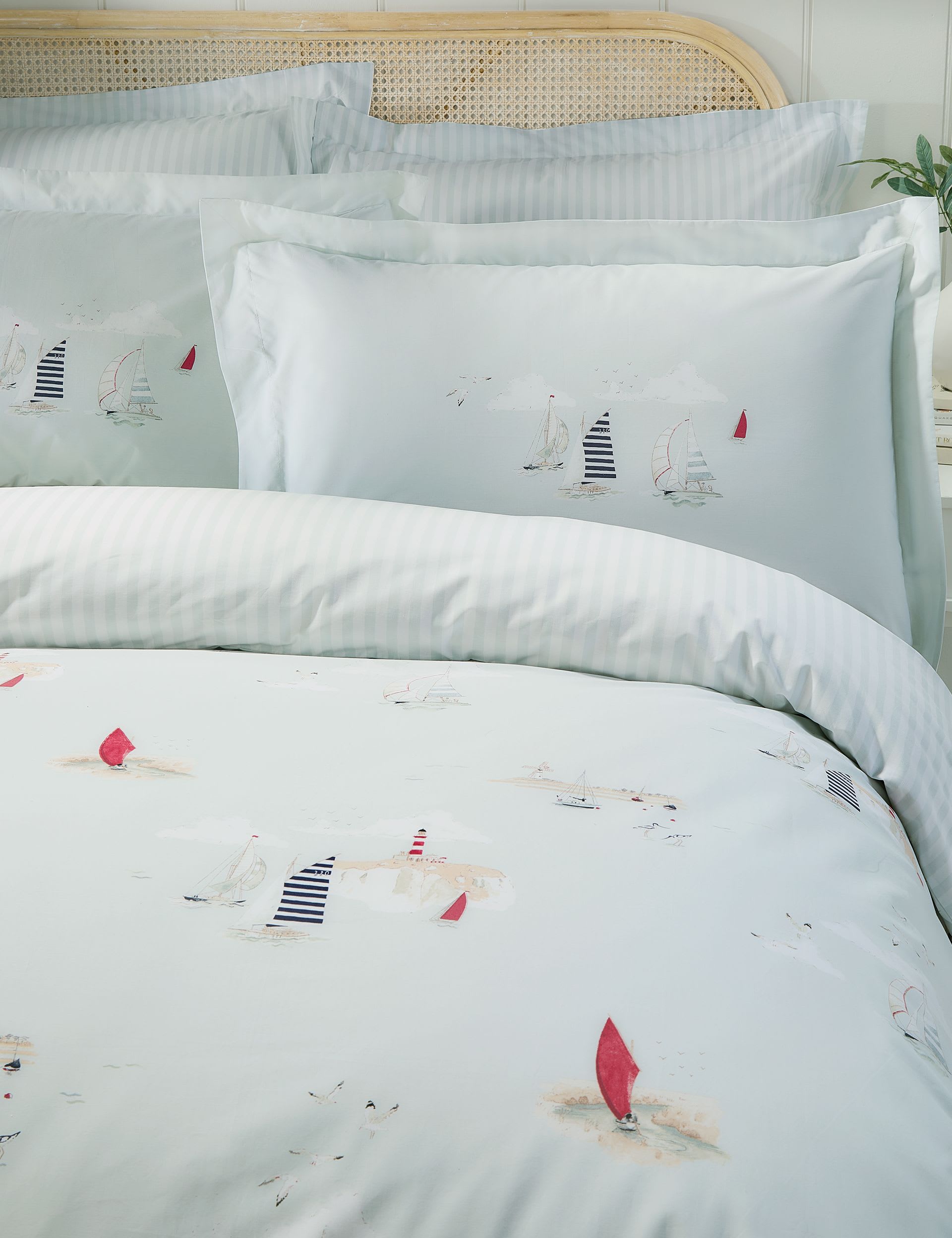 Sophie Allport coastal boats bedding set, imported from the UK